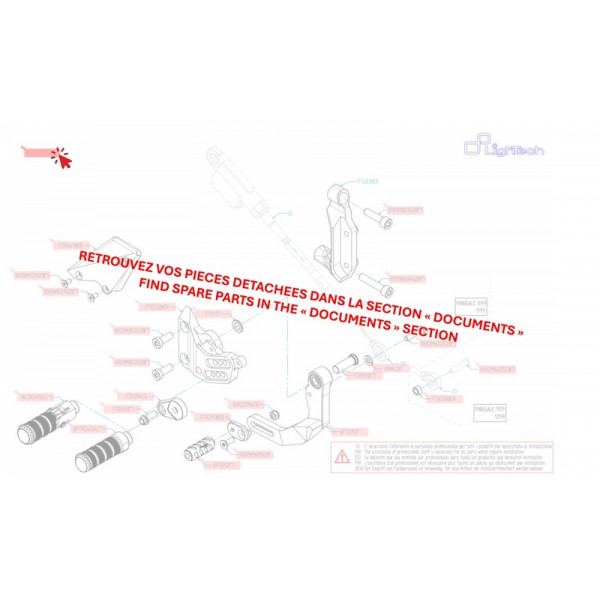 Commande reculées fixes LIGHTECH Yamaha Mt-07