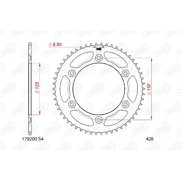 Kit chaîne AFAM 428R1 11/60-146 - couronne standard