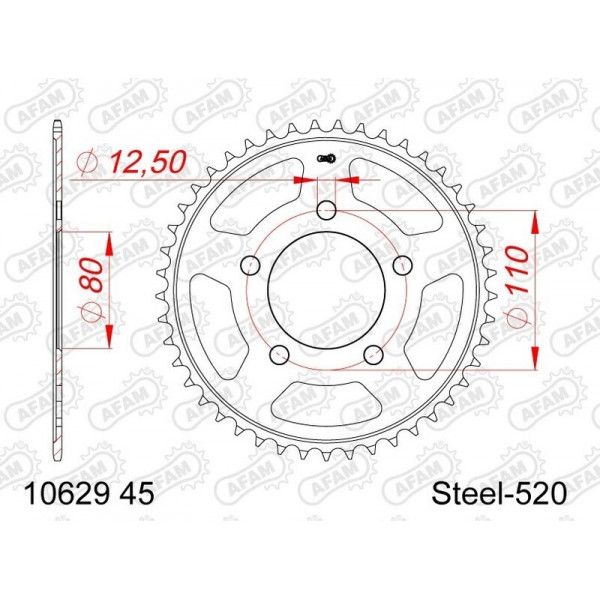 Kit chaîne AFAM 520XMR3 16/45-126 - couronne standard