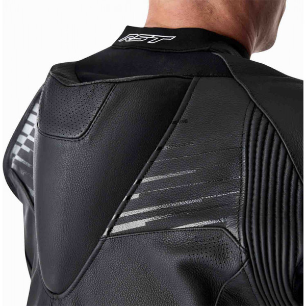 Veste RST Tractech Evo D3O cuir - noir/blanc