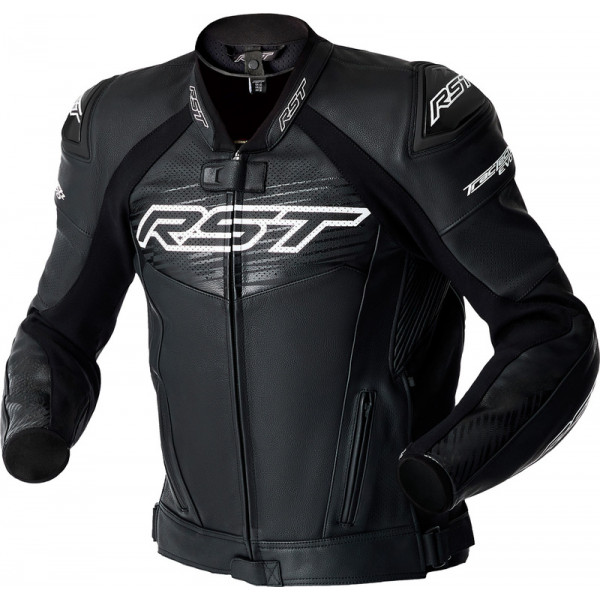 Veste RST Tractech Evo D3O cuir - noir/blanc