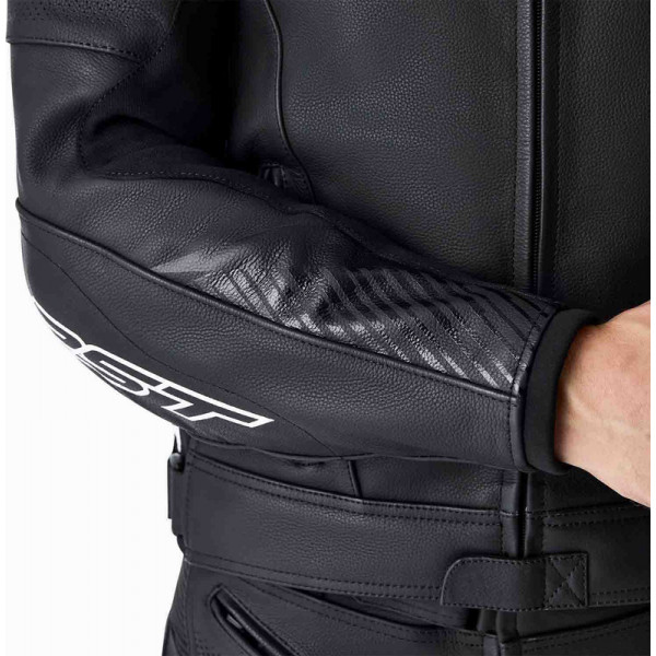 Veste RST Tractech Evo D3O cuir - noir/blanc