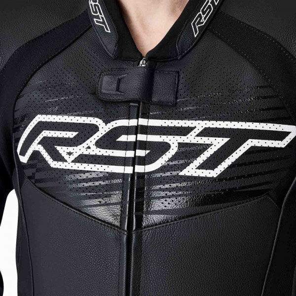 Veste RST Tractech Evo D3O cuir - noir/blanc