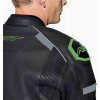Veste RST S1 D3O cuir - noir/vert fluo