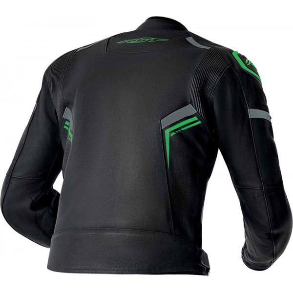 Veste RST S1 D3O cuir - noir/vert fluo