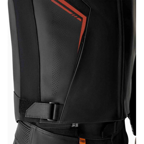 Veste RST S1 D3O cuir - noir/rouge
