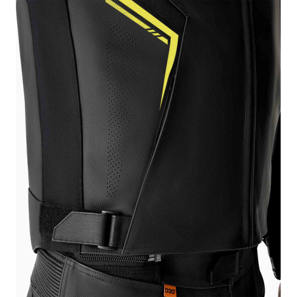 Veste RST S1 D3O cuir - noir/jaune fluo