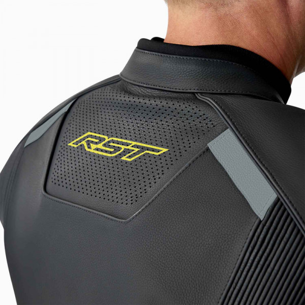 Veste RST S1 D3O cuir - noir/jaune fluo
