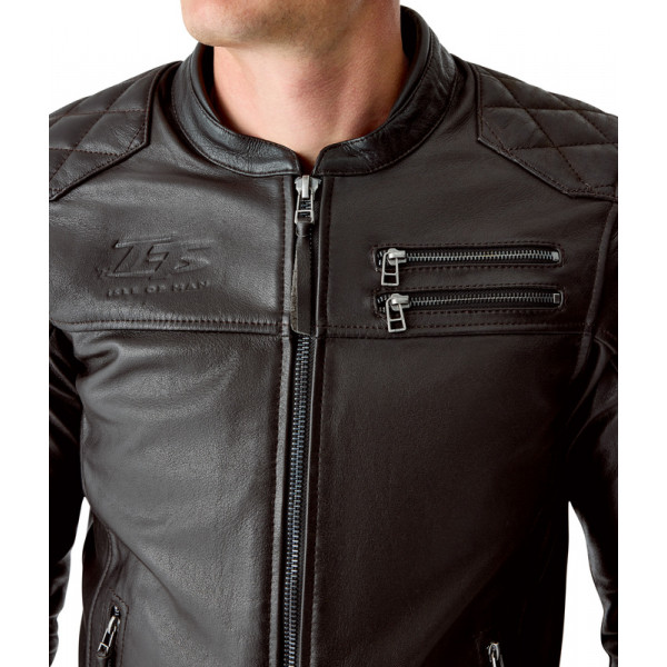 Veste RST Hillberry D3O cuir - Brun
