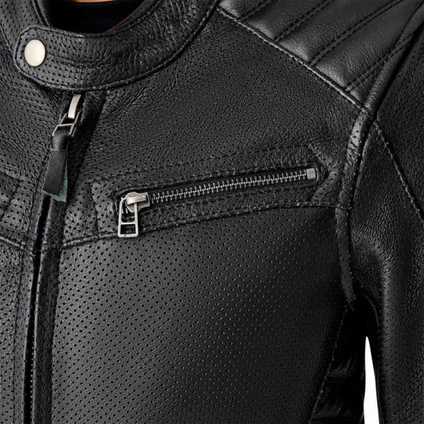 Veste femme RST Roadster Air D3O cuir - noir