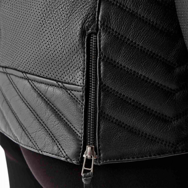 Veste femme RST Roadster Air D3O cuir - noir