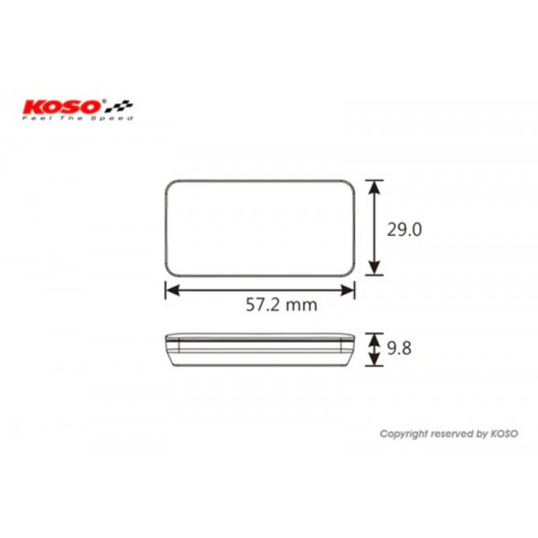 Voltmètre/Thermomètre KOSO Slim Line nouvelle génération - bleu