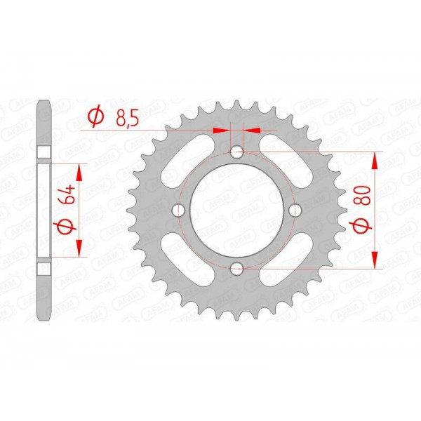 Kit chaîne AFAM 420R1 14/32/94 - couronne standard