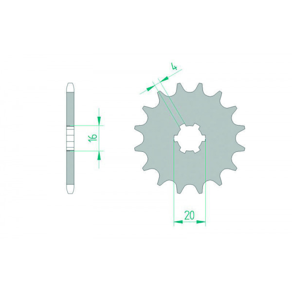 Kit chaîne AFAM 420R1 14/32/94 - couronne standard