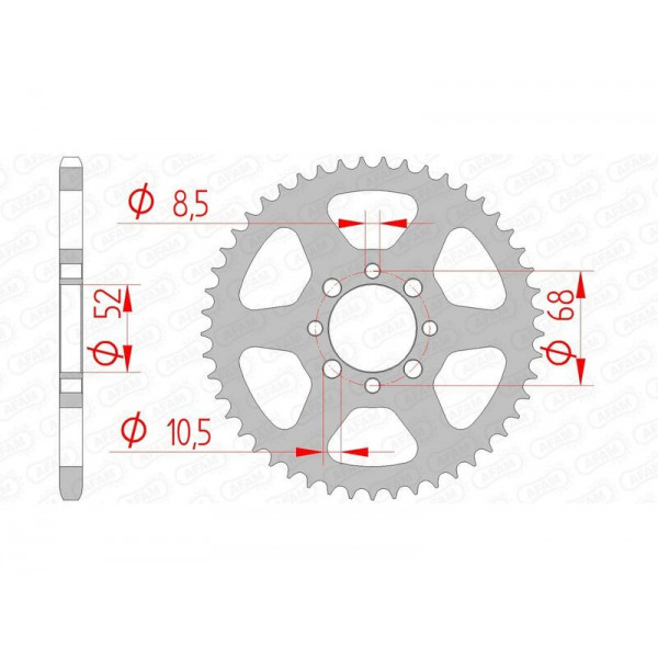 Kit chaîne AFAM 420R1 15/43/114 - couronne standard