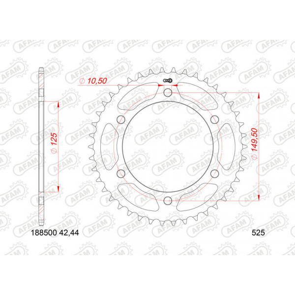 Kit chaîne AFAM 520XMR3 14/44-112 - couronne standard