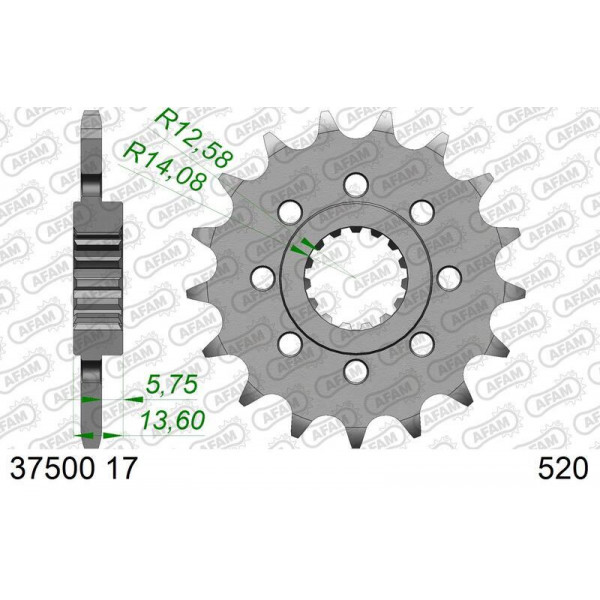 Kit chaîne AFAM 520XSR 16/43-110 - couronne standard