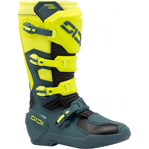 Bottes SIDI Crosscore - Petrol/jaune fluo