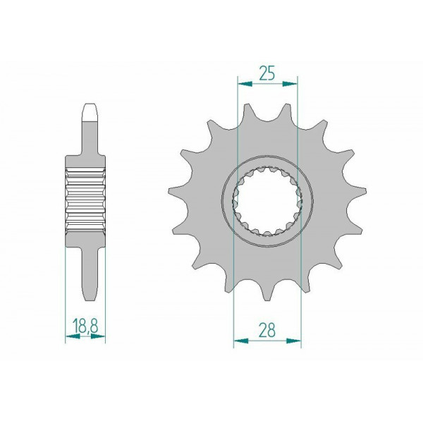 Kit chaîne AFAM 525 XHR3 - 15/42-110 - Couronne alu standard