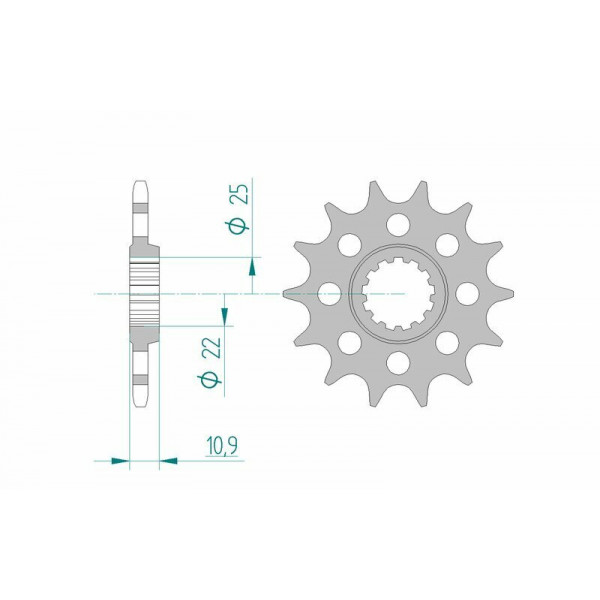 Kit chaîne AFAM 520 XSR - 16/48-116 - Couronne alu standard