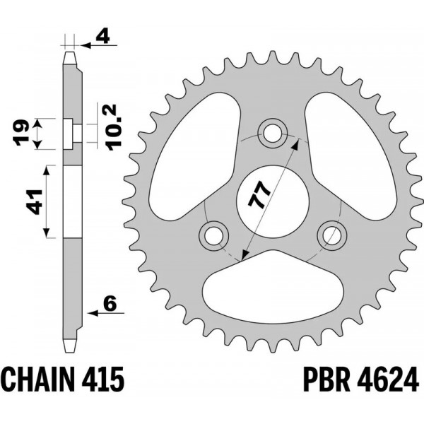 Kit chaîne AFAM 415 F - 11/40-94 - Couronne alu standard