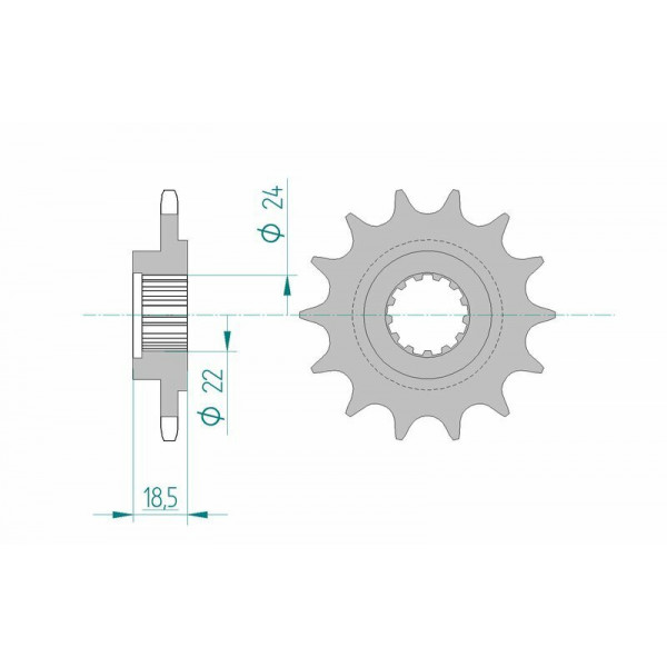 Kit chaîne AFAM 520 XSR - 15/43-112 - Couronne alu standard