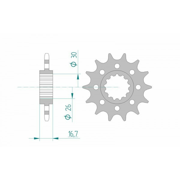 Kit chaîne AFAM 520 XSR - 16/44-108 - Couronne alu standard