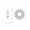 Kit chaîne AFAM 520 XSR - 16/44-108 - Couronne alu standard
