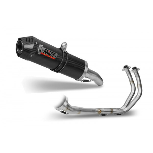 Ligne complète MIVV OVAL titane/casquette carbone Yamaha MT-07