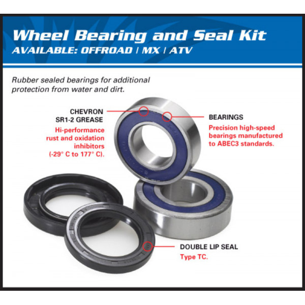 Kit roulements de roue avant + spis All Balls Yamaha FZ8/MT-09