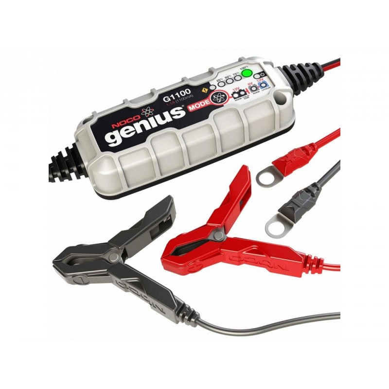 Chargeur Batterie Intelligent NOCO Genius G1100EU - 6V/12V, 1.1A, Pour Voiture, Moto, Bateau