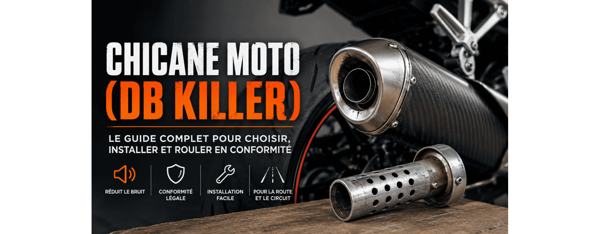 Chicane moto (DB Killer) : guide complet pour choisir, installer et rouler en conformité
