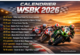 Le calendrier WSBK 2026